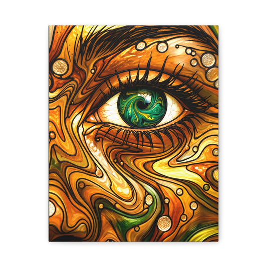 Green Eye Swirl Matte Canvas Print — Stretched 1.25"
