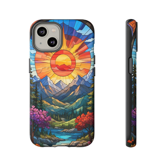 Colorful Mountain Phone Case - Tough Cases, Nature Aesthetic, Gift for Outdoor Lovers, Unique Phone Accessories, Vibrant Art Phone Cover