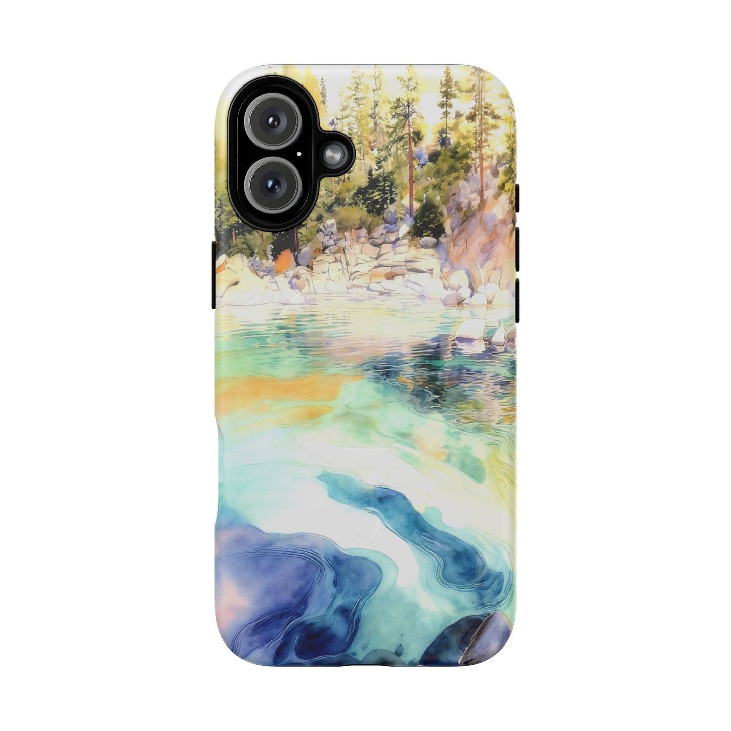 Tough Magnetic Case — Abstract Watercolor Lake Phone Cover