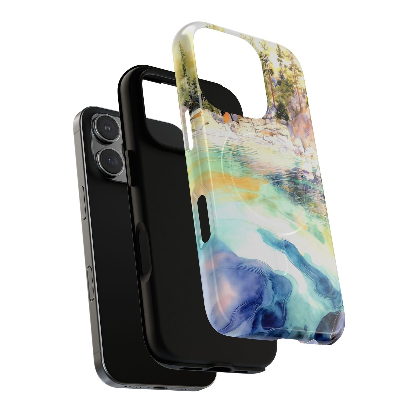 Tough Magnetic Case — Abstract Watercolor Lake Phone Cover