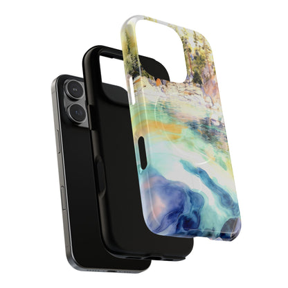 Tough Magnetic Case — Abstract Watercolor Lake Phone Cover