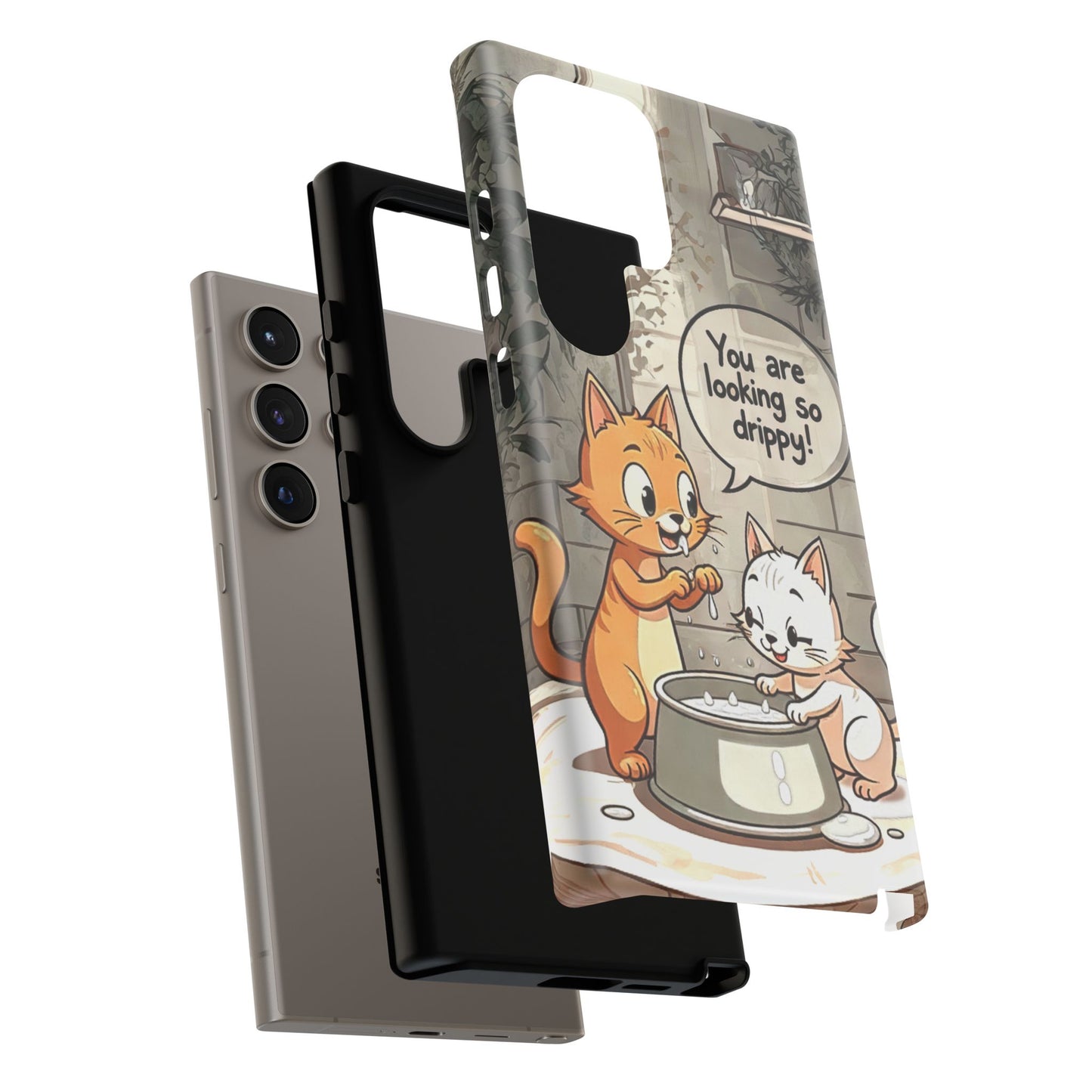 Cute Cat Phone Case - You Are Looking So Drippy, Pet Lover Gift, Animal Lover, Fun Phone Accessory, Whimsical Design