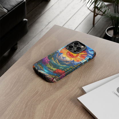 Colorful Mountain Phone Case - Tough Cases, Nature Aesthetic, Gift for Outdoor Lovers, Unique Phone Accessories, Vibrant Art Phone Cover