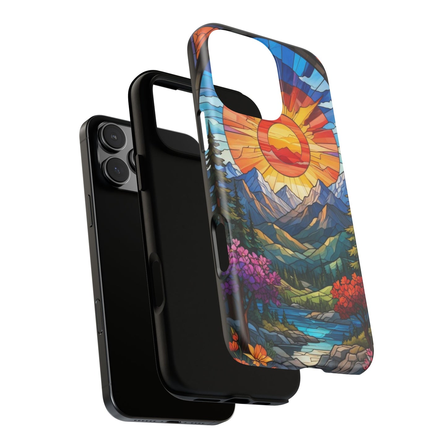 Colorful Mountain Phone Case - Tough Cases, Nature Aesthetic, Gift for Outdoor Lovers, Unique Phone Accessories, Vibrant Art Phone Cover