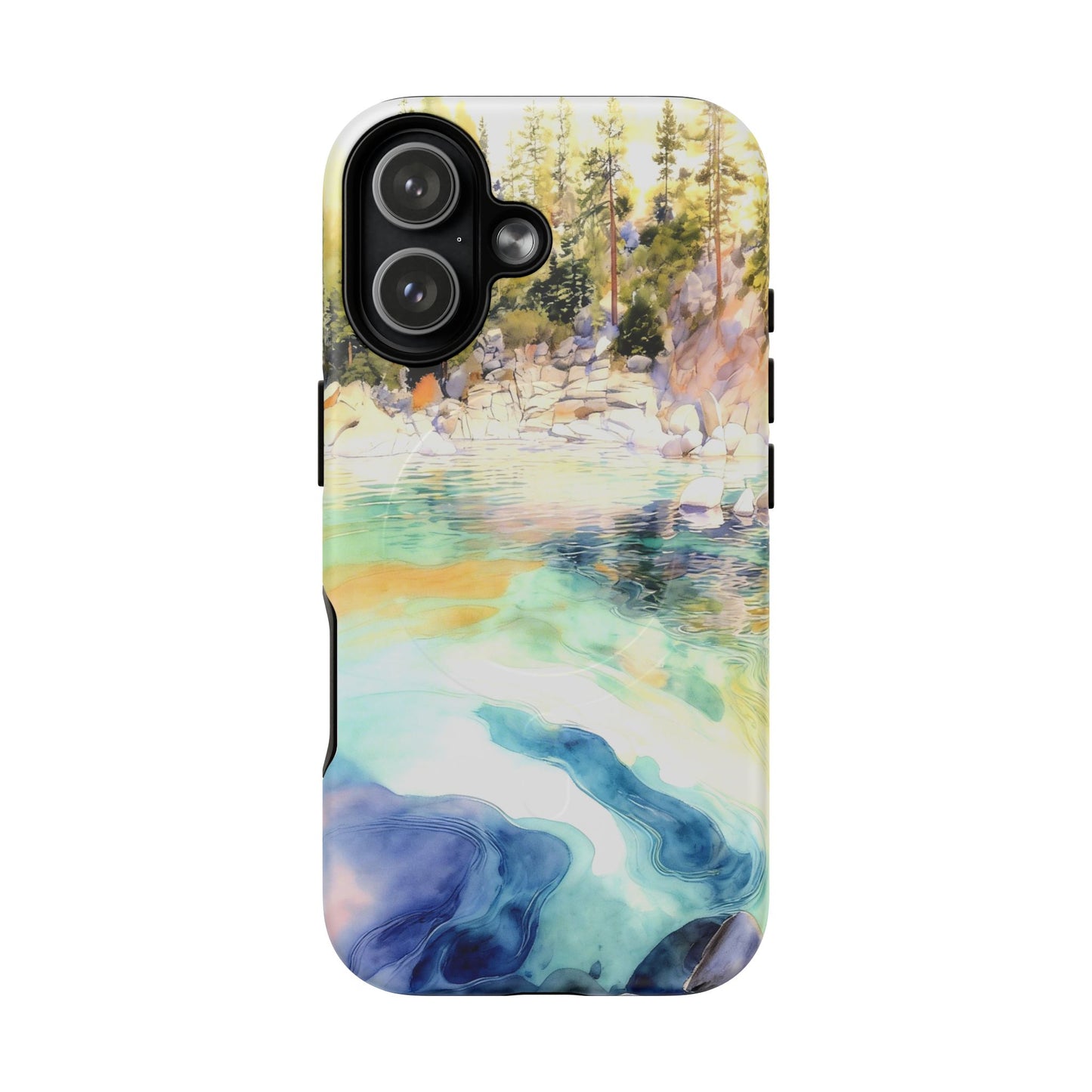 Tough Magnetic Case — Abstract Watercolor Lake Phone Cover