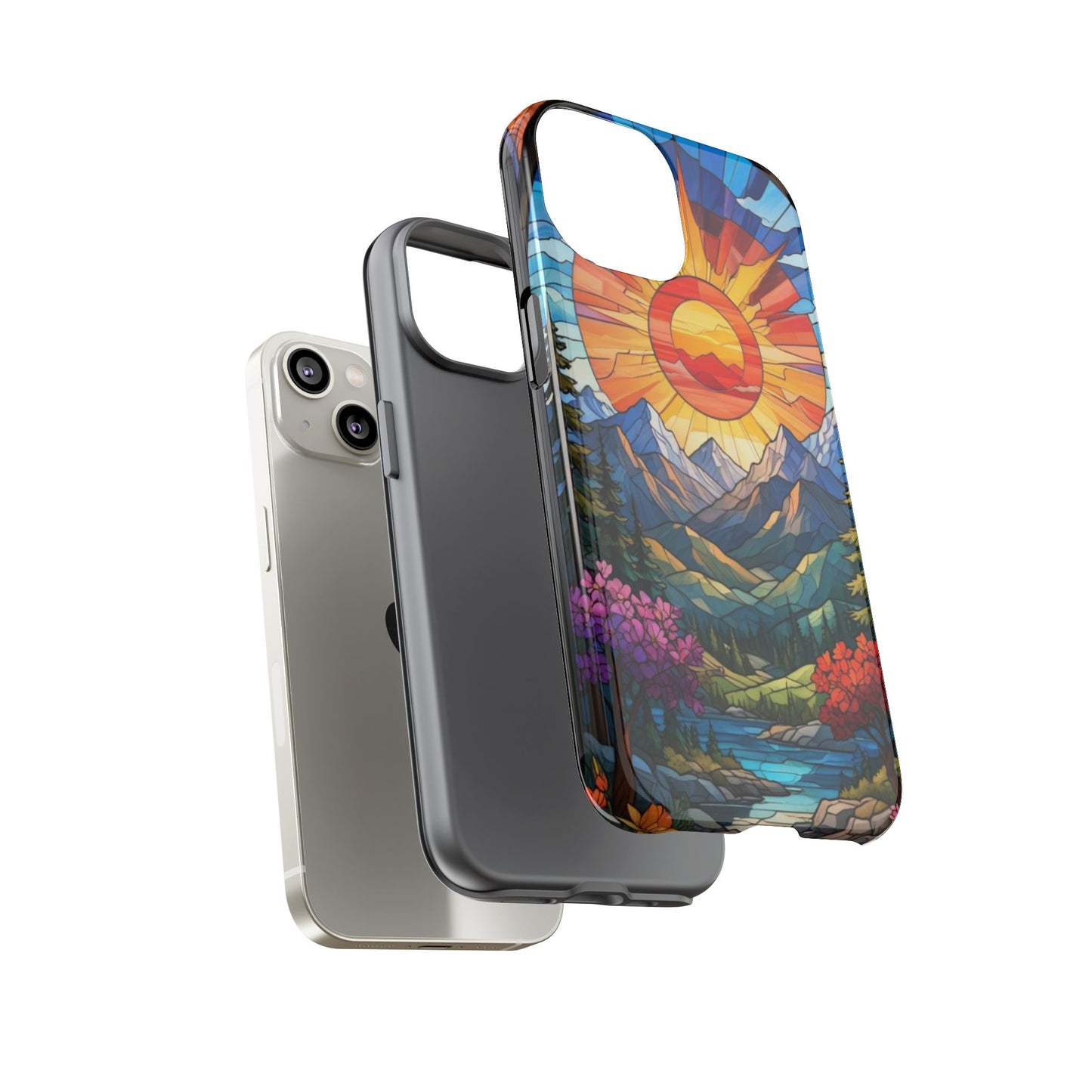 Colorful Mountain Phone Case - Tough Cases, Nature Aesthetic, Gift for Outdoor Lovers, Unique Phone Accessories, Vibrant Art Phone Cover