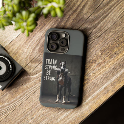 Dog-Themed Phone Case: Motivational Strength Training Pet Lover Accessory, Gift for Dog Owners, Gym Enthusiasts, Fitness Motivation