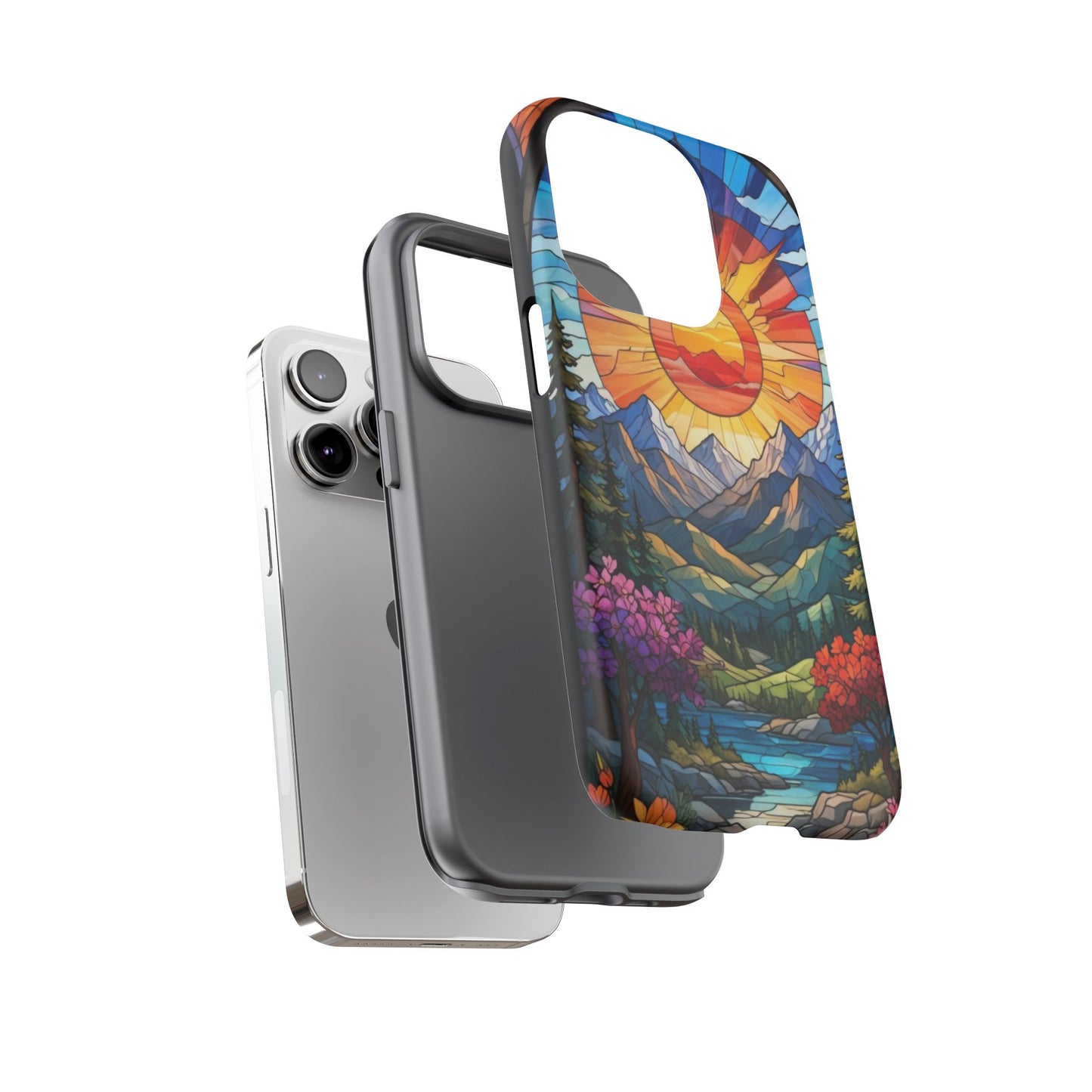 Colorful Mountain Phone Case - Tough Cases, Nature Aesthetic, Gift for Outdoor Lovers, Unique Phone Accessories, Vibrant Art Phone Cover