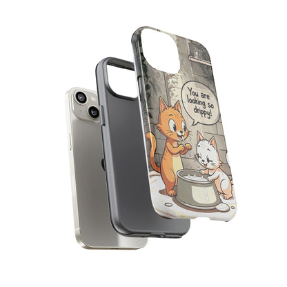 Cute Cat Phone Case - You Are Looking So Drippy, Pet Lover Gift, Animal Lover, Fun Phone Accessory, Whimsical Design