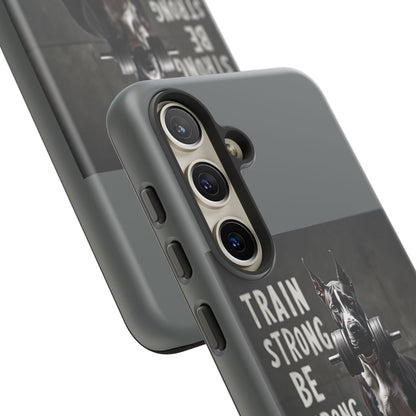 Dog-Themed Phone Case: Motivational Strength Training Pet Lover Accessory, Gift for Dog Owners, Gym Enthusiasts, Fitness Motivation