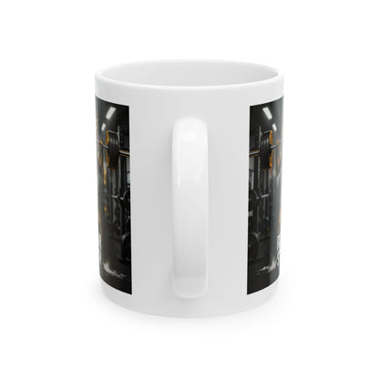 Weightlifting Gym Ceramic Mug — Motivational Barbell Coffee Cup (11oz, 15oz)