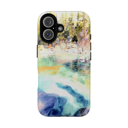 Tough Magnetic Case — Abstract Watercolor Lake Phone Cover