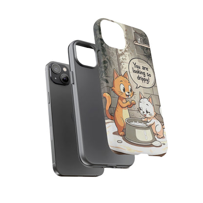 Cute Cat Phone Case - You Are Looking So Drippy, Pet Lover Gift, Animal Lover, Fun Phone Accessory, Whimsical Design