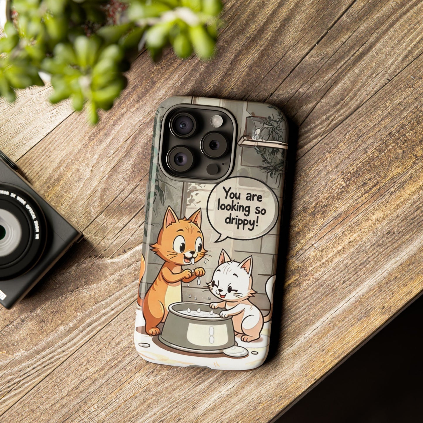Cute Cat Phone Case - You Are Looking So Drippy, Pet Lover Gift, Animal Lover, Fun Phone Accessory, Whimsical Design