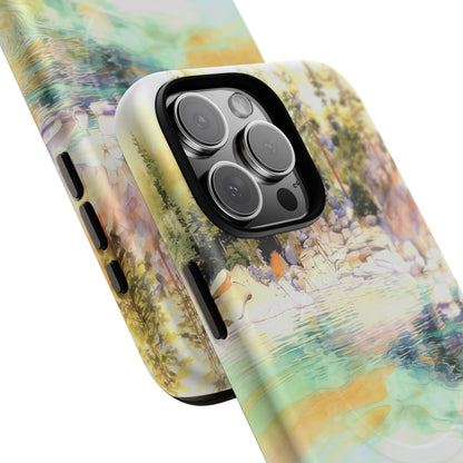 Tough Magnetic Case — Abstract Watercolor Lake Phone Cover