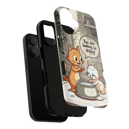 Cute Cat Phone Case - You Are Looking So Drippy, Pet Lover Gift, Animal Lover, Fun Phone Accessory, Whimsical Design