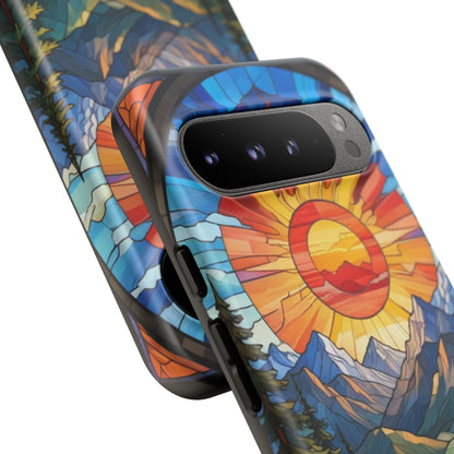 Colorful Mountain Phone Case - Tough Cases, Nature Aesthetic, Gift for Outdoor Lovers, Unique Phone Accessories, Vibrant Art Phone Cover