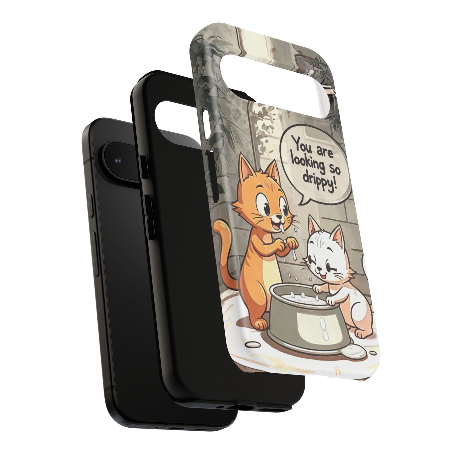 Cute Cat Phone Case - You Are Looking So Drippy, Pet Lover Gift, Animal Lover, Fun Phone Accessory, Whimsical Design