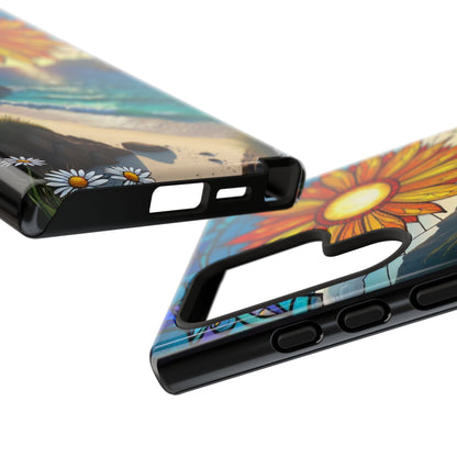 Colorful Floral Phone Case with Stained Glass Design, Nature Lover Gift, Sturdy Phone Cover, Unique Tech Accessory, Bright Spring Vibe