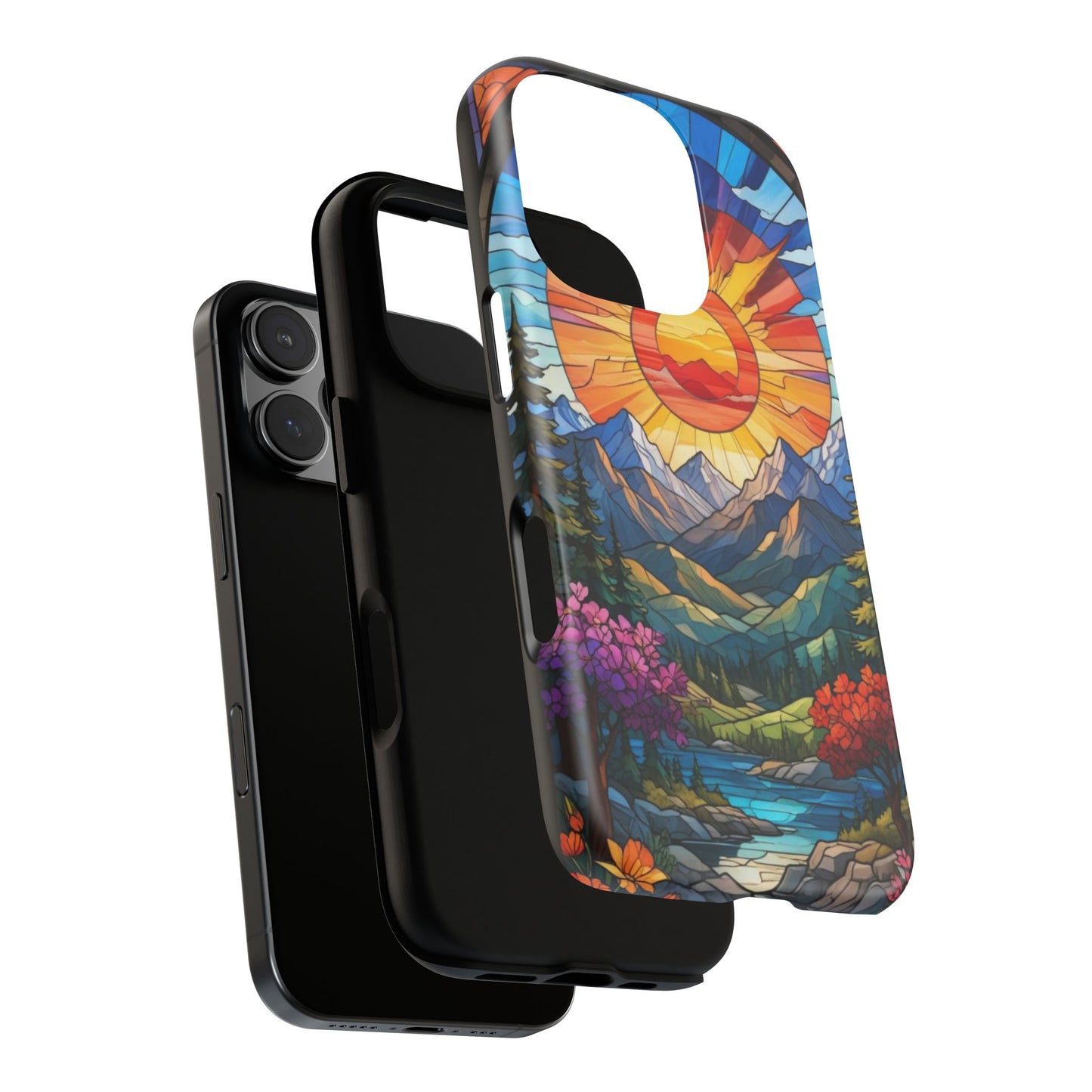 Colorful Mountain Phone Case - Tough Cases, Nature Aesthetic, Gift for Outdoor Lovers, Unique Phone Accessories, Vibrant Art Phone Cover