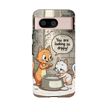 Cute Cat Phone Case - You Are Looking So Drippy, Pet Lover Gift, Animal Lover, Fun Phone Accessory, Whimsical Design