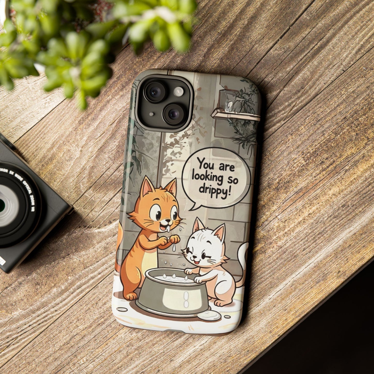 Cute Cat Phone Case - You Are Looking So Drippy, Pet Lover Gift, Animal Lover, Fun Phone Accessory, Whimsical Design