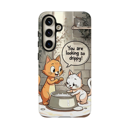 Cute Cat Phone Case - You Are Looking So Drippy, Pet Lover Gift, Animal Lover, Fun Phone Accessory, Whimsical Design