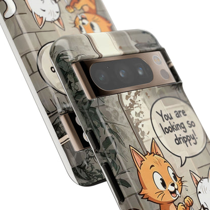 Cute Cat Phone Case - You Are Looking So Drippy, Pet Lover Gift, Animal Lover, Fun Phone Accessory, Whimsical Design