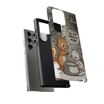 Cute Cat Phone Case - You Are Looking So Drippy, Pet Lover Gift, Animal Lover, Fun Phone Accessory, Whimsical Design