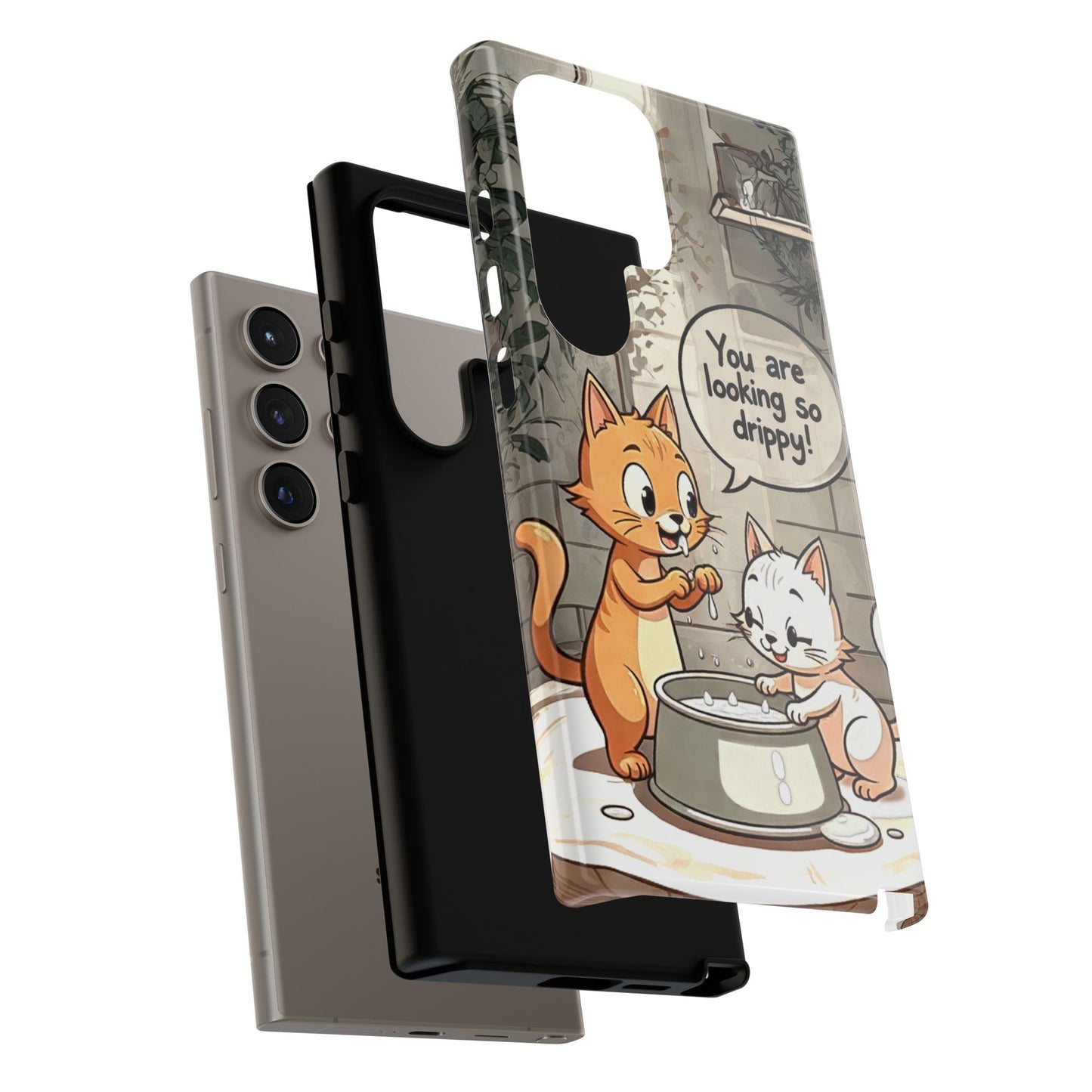 Cute Cat Phone Case - You Are Looking So Drippy, Pet Lover Gift, Animal Lover, Fun Phone Accessory, Whimsical Design