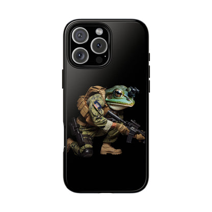 Tough Cases: Military Frog Phone Case, Phone Accessory, Unique Gift for Gamers, Animal Lovers, Stylish Protection