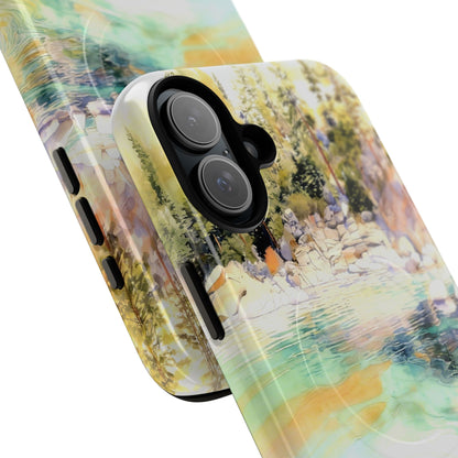 Tough Magnetic Case — Abstract Watercolor Lake Phone Cover