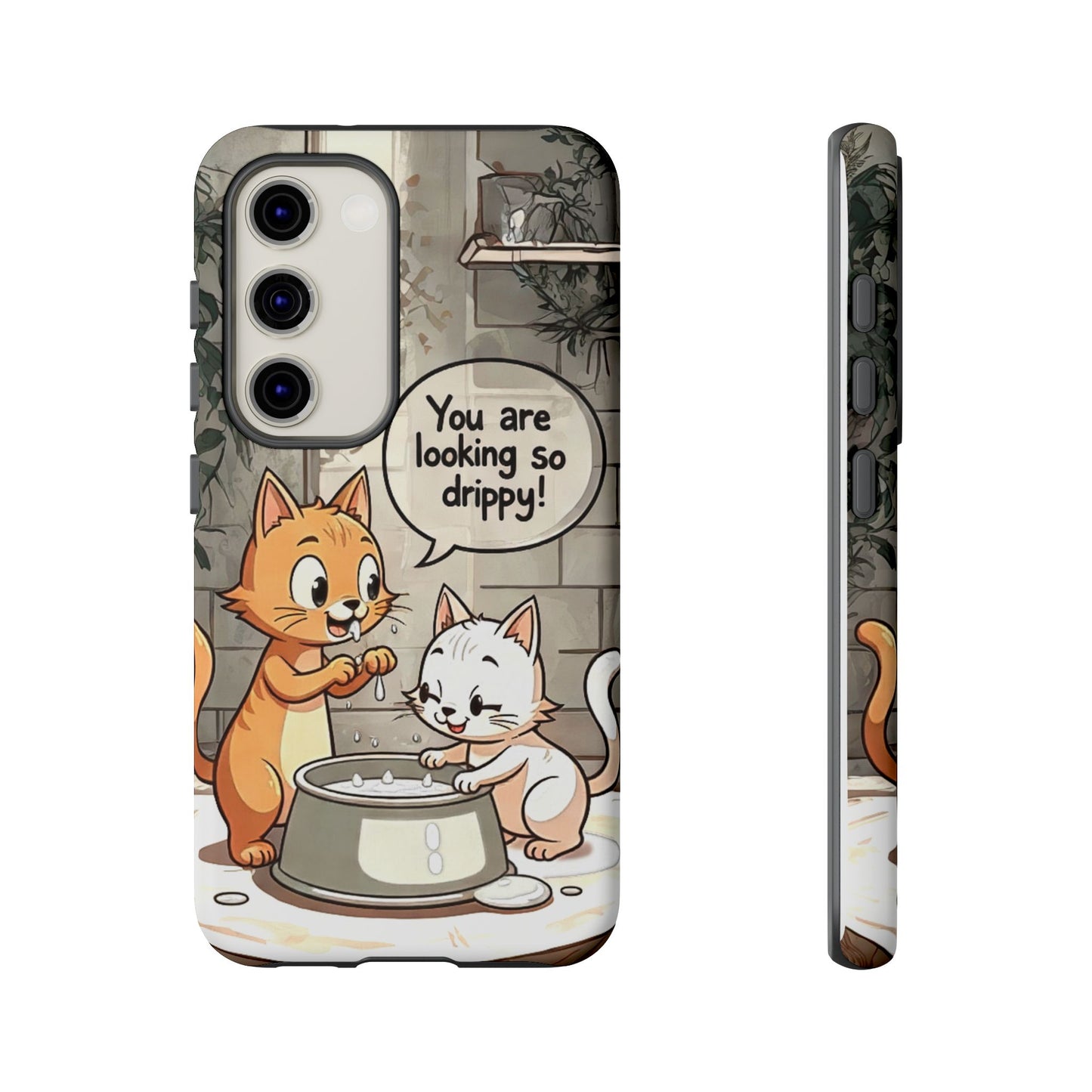 Cute Cat Phone Case - You Are Looking So Drippy, Pet Lover Gift, Animal Lover, Fun Phone Accessory, Whimsical Design