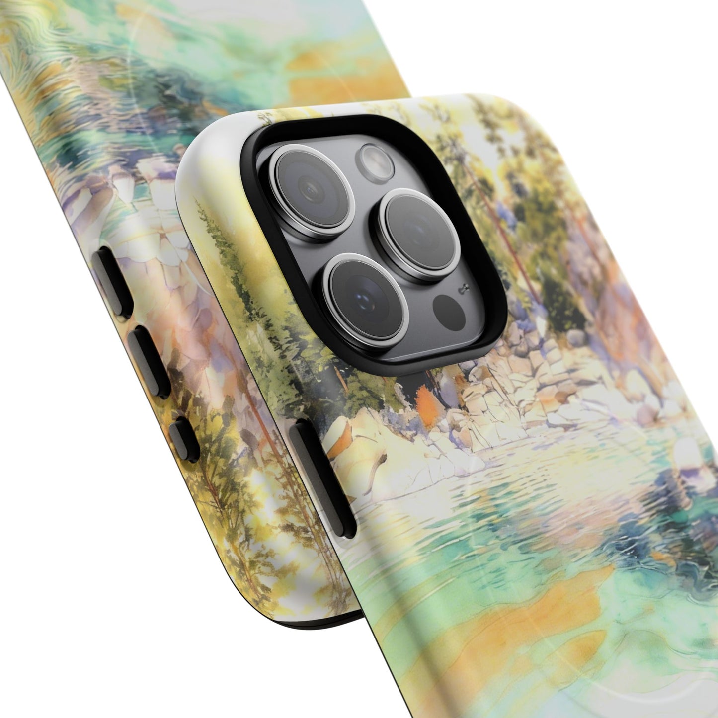 Tough Magnetic Case — Abstract Watercolor Lake Phone Cover