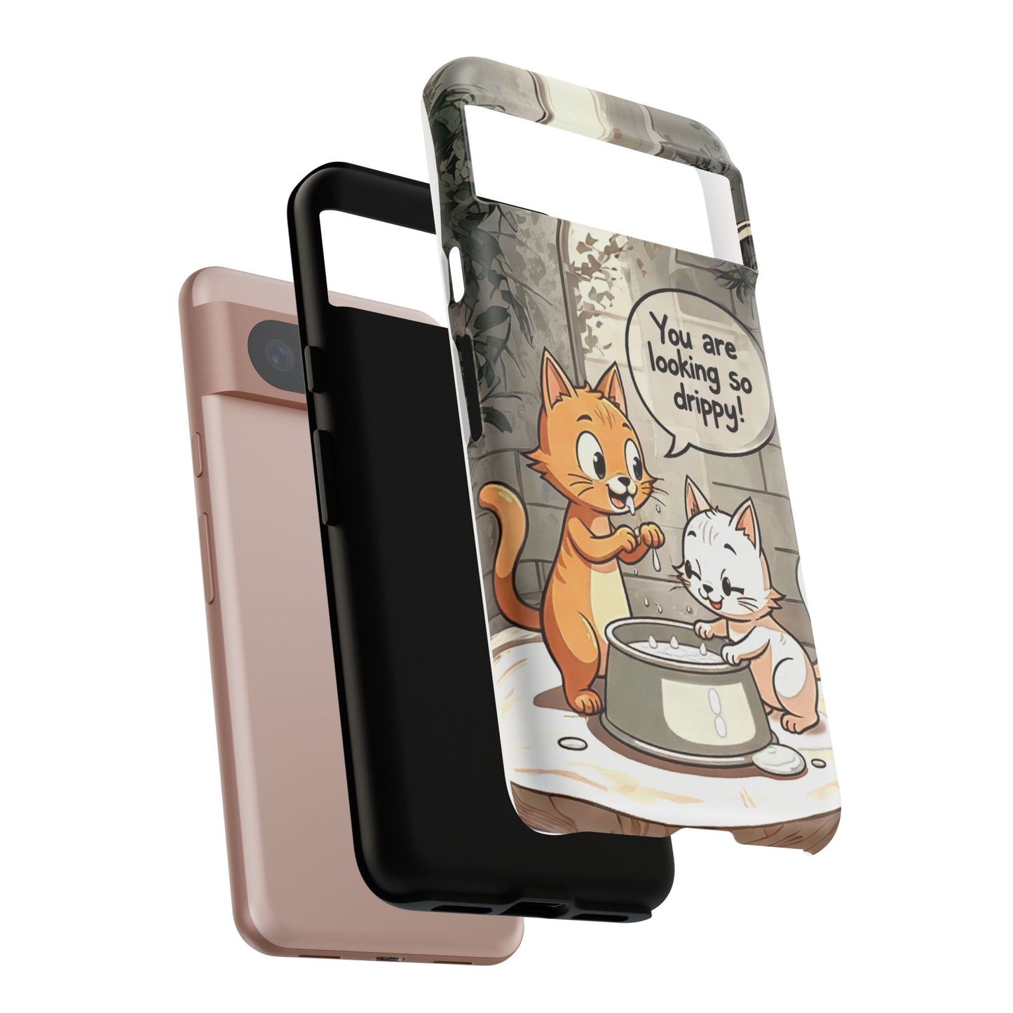 Cute Cat Phone Case - You Are Looking So Drippy, Pet Lover Gift, Animal Lover, Fun Phone Accessory, Whimsical Design