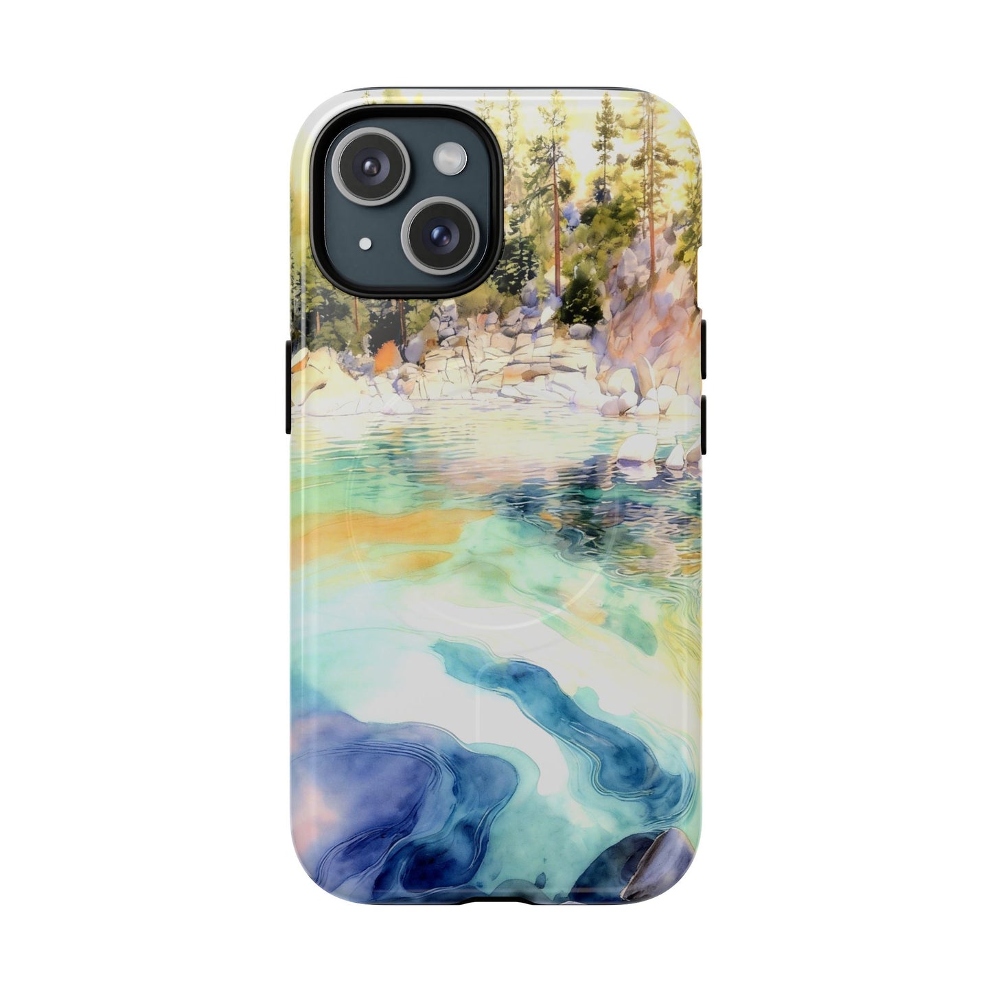 Tough Magnetic Case — Abstract Watercolor Lake Phone Cover