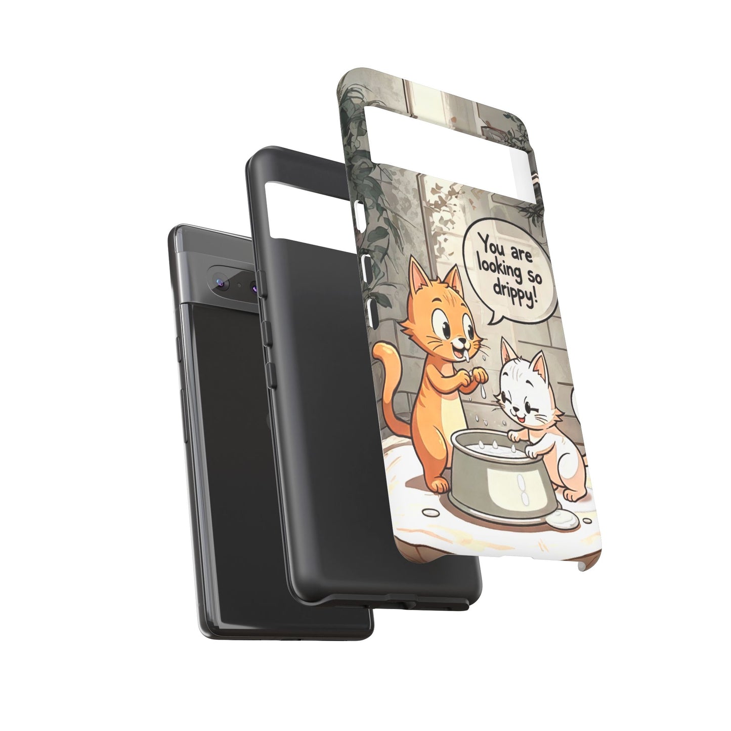 Cute Cat Phone Case - You Are Looking So Drippy, Pet Lover Gift, Animal Lover, Fun Phone Accessory, Whimsical Design