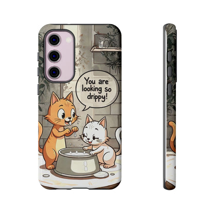 Cute Cat Phone Case - You Are Looking So Drippy, Pet Lover Gift, Animal Lover, Fun Phone Accessory, Whimsical Design