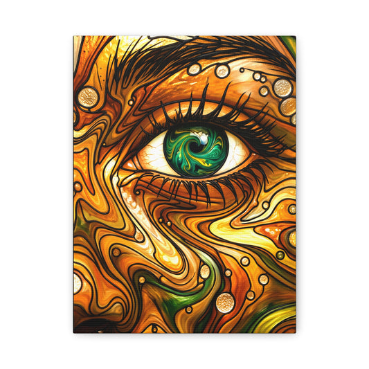 Green Eye Swirl Matte Canvas Print — Stretched 1.25"