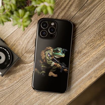 Tough Cases: Military Frog Phone Case, Phone Accessory, Unique Gift for Gamers, Animal Lovers, Stylish Protection