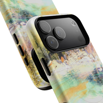 Tough Magnetic Case — Abstract Watercolor Lake Phone Cover