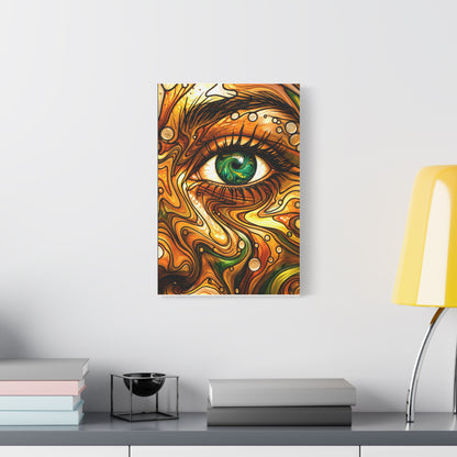 Green Eye Swirl Matte Canvas Print — Stretched 1.25"