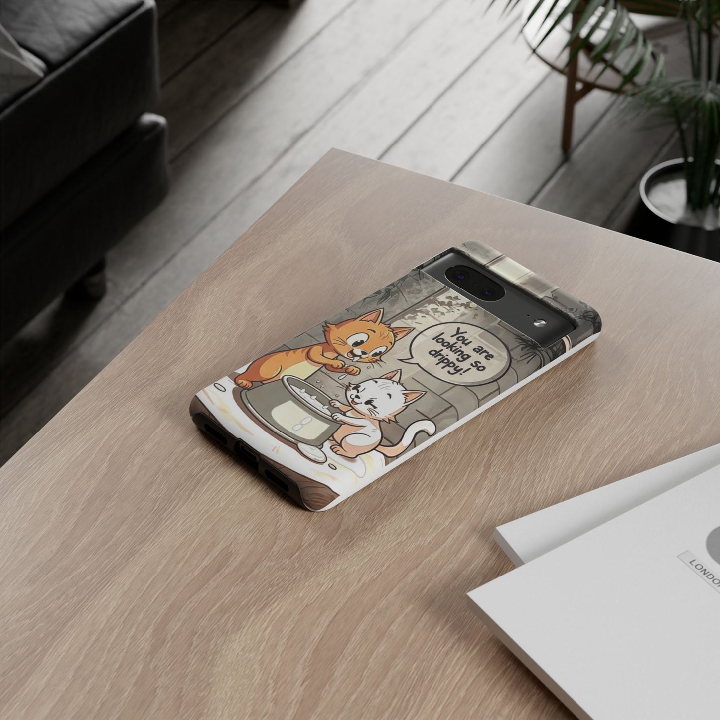 Cute Cat Phone Case - You Are Looking So Drippy, Pet Lover Gift, Animal Lover, Fun Phone Accessory, Whimsical Design