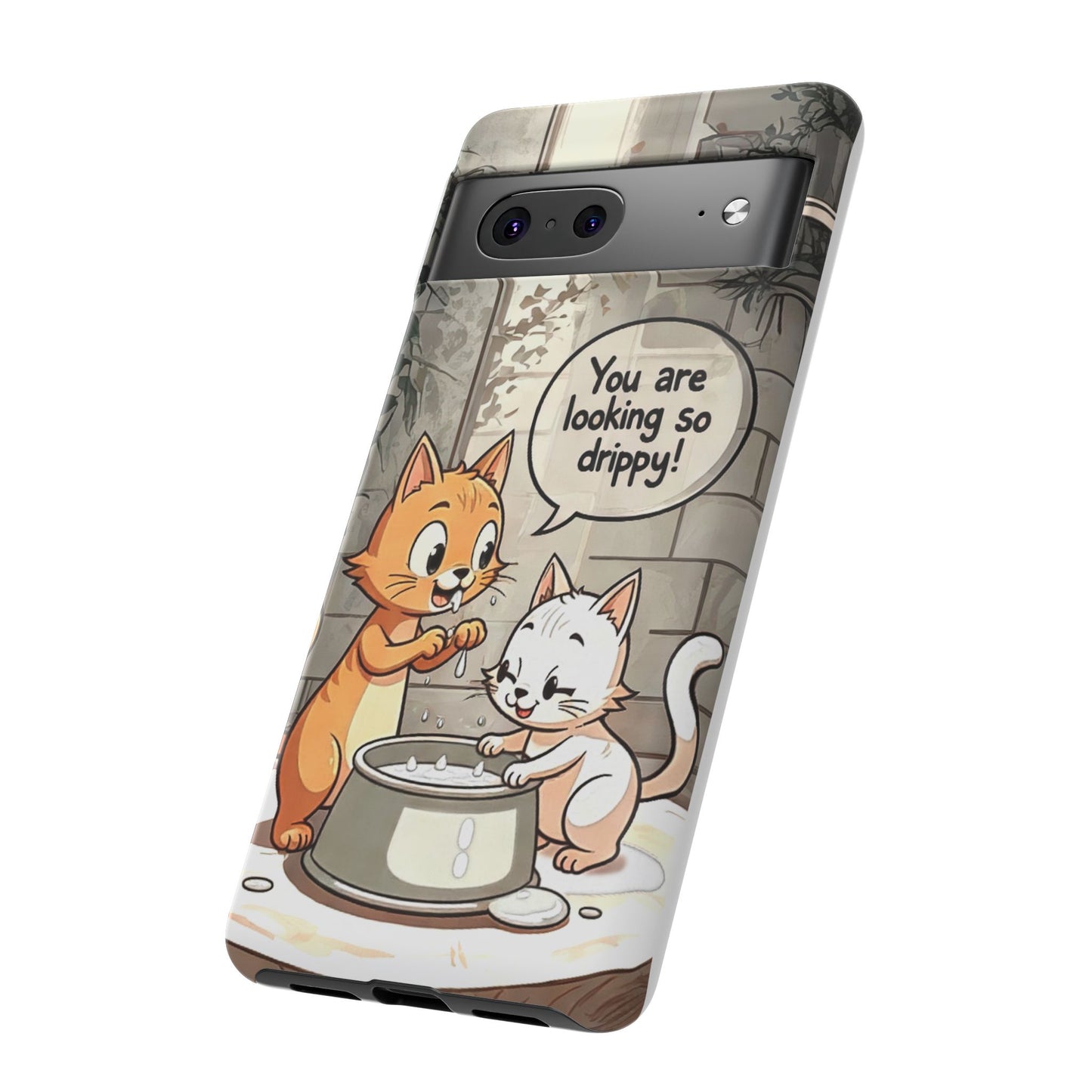 Cute Cat Phone Case - You Are Looking So Drippy, Pet Lover Gift, Animal Lover, Fun Phone Accessory, Whimsical Design
