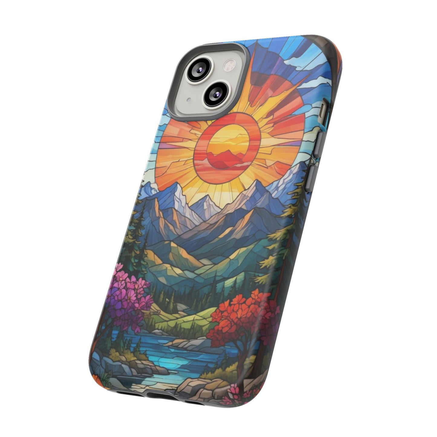 Colorful Mountain Phone Case - Tough Cases, Nature Aesthetic, Gift for Outdoor Lovers, Unique Phone Accessories, Vibrant Art Phone Cover