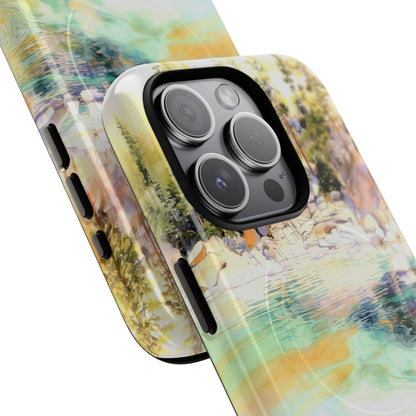 Tough Magnetic Case — Abstract Watercolor Lake Phone Cover