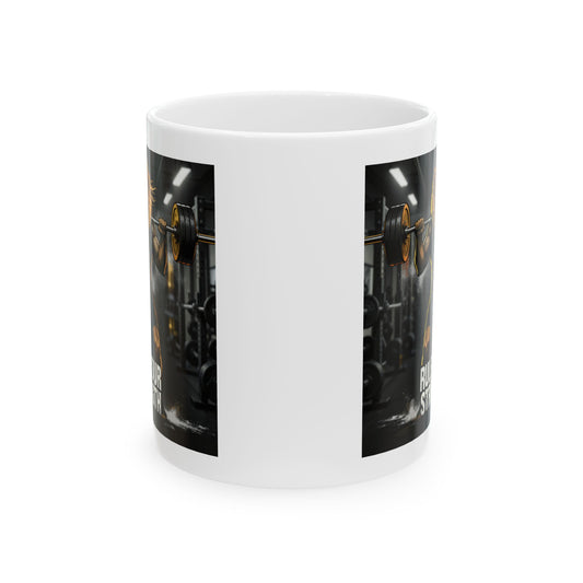 Weightlifting Gym Ceramic Mug — Motivational Barbell Coffee Cup (11oz, 15oz)
