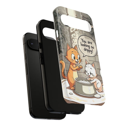 Cute Cat Phone Case - You Are Looking So Drippy, Pet Lover Gift, Animal Lover, Fun Phone Accessory, Whimsical Design