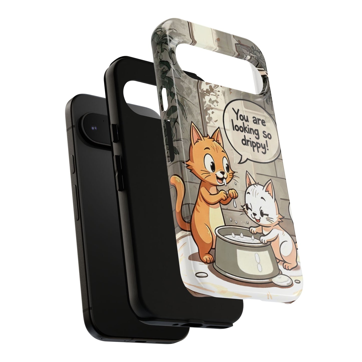 Cute Cat Phone Case - You Are Looking So Drippy, Pet Lover Gift, Animal Lover, Fun Phone Accessory, Whimsical Design
