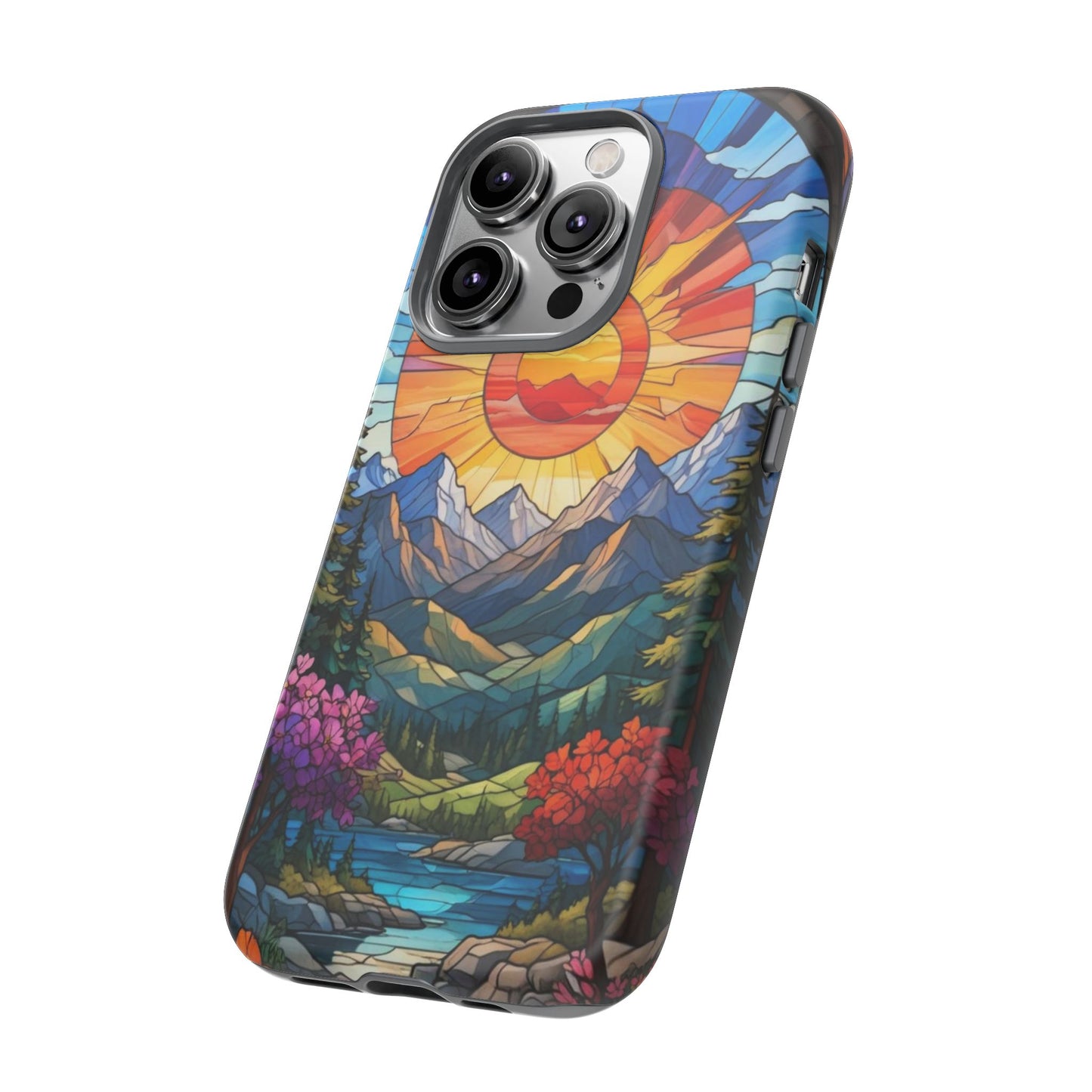 Colorful Mountain Phone Case - Tough Cases, Nature Aesthetic, Gift for Outdoor Lovers, Unique Phone Accessories, Vibrant Art Phone Cover